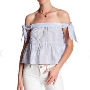BCBG off shoulder tie top